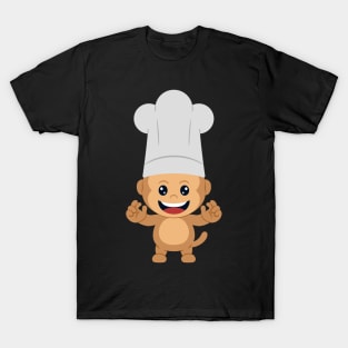 cute chef monkey cartoon T-Shirt